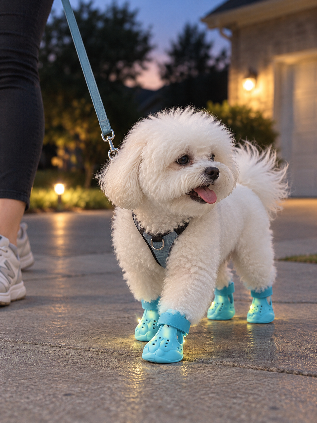 Lifestyle illustration: LightPaws™ Luminous Dog Shoes